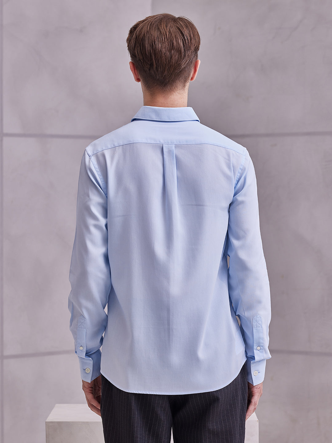 Aldeno Men Regular Fit Solid Light blue Cotton Shirt (MATV)