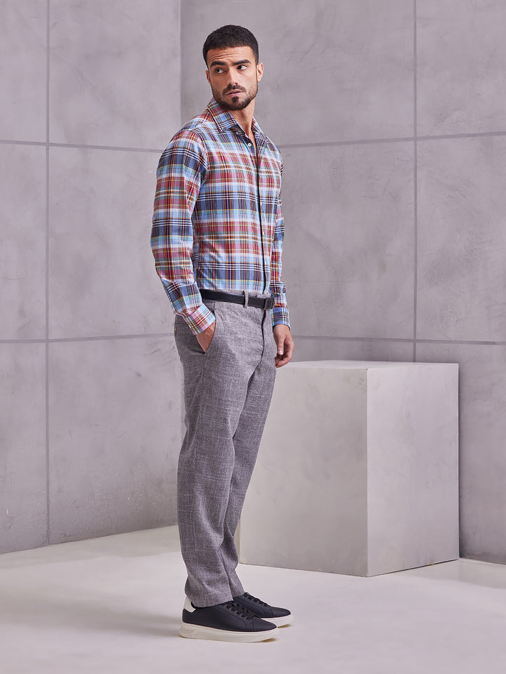 Aldeno Men Regular Fit Checks Multi color Cotton Shirt (MEVO)