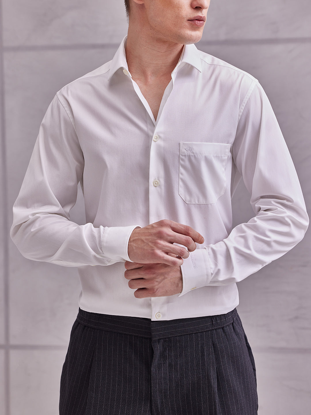 Aldeno Men Regular Fit Solid White Cotton Shirt (MURA)