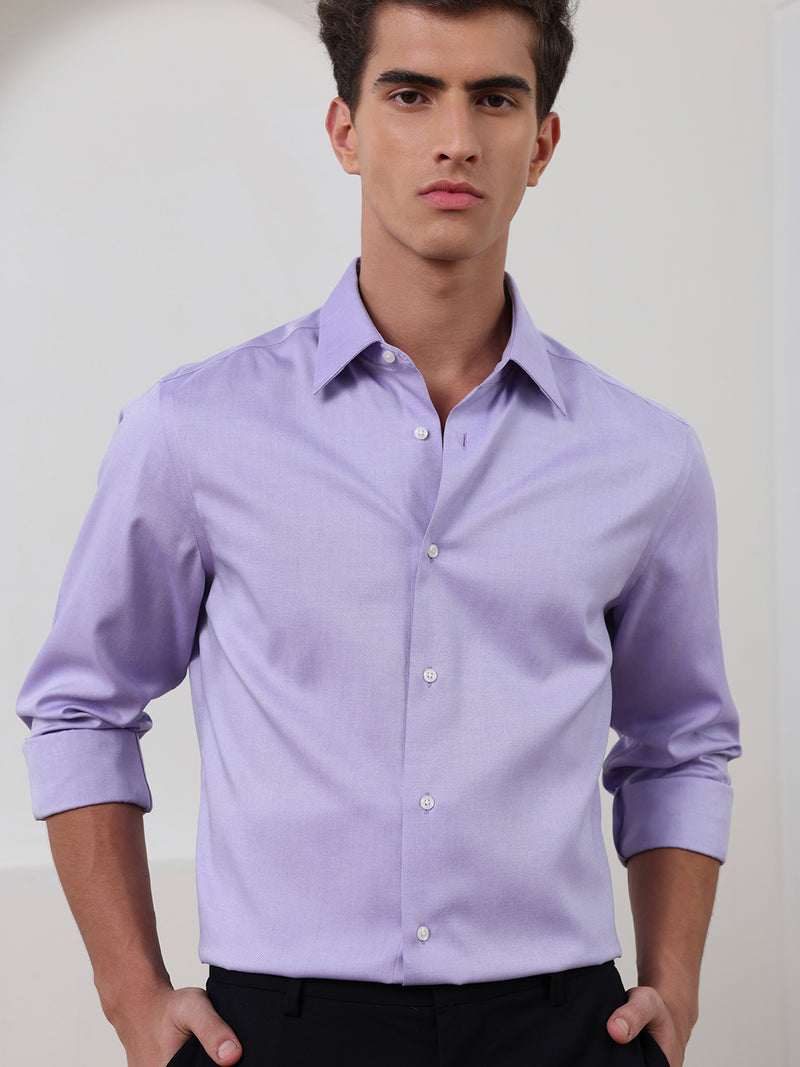 Lavender regular fit non-iron formal shirt for men (NAGRA)