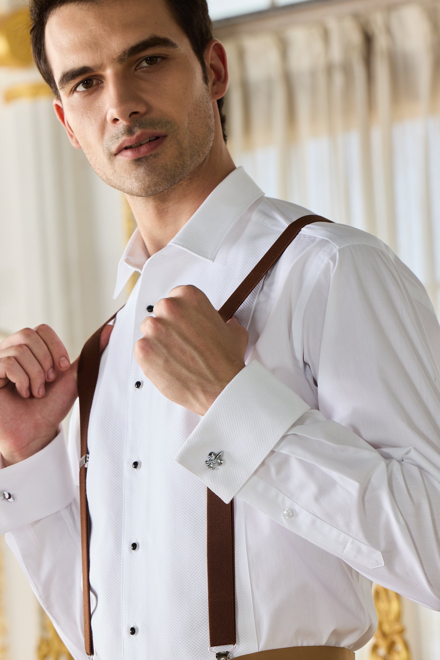 Aldeno Men Solid Formal White Shirt (WALSO)