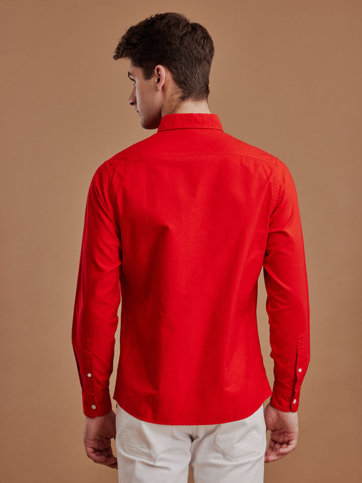 Aldeno Men Oxford Bright Red Casual Shirt (GALLY)