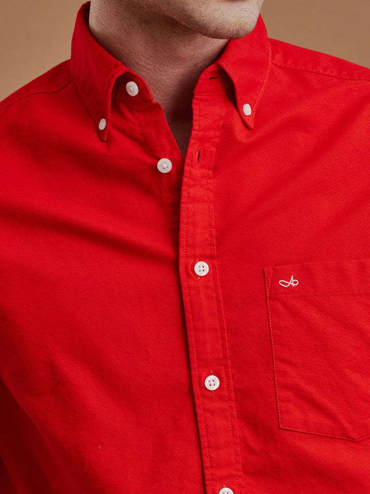 Aldeno Men Oxford Bright Red Casual Shirt (GALLY)