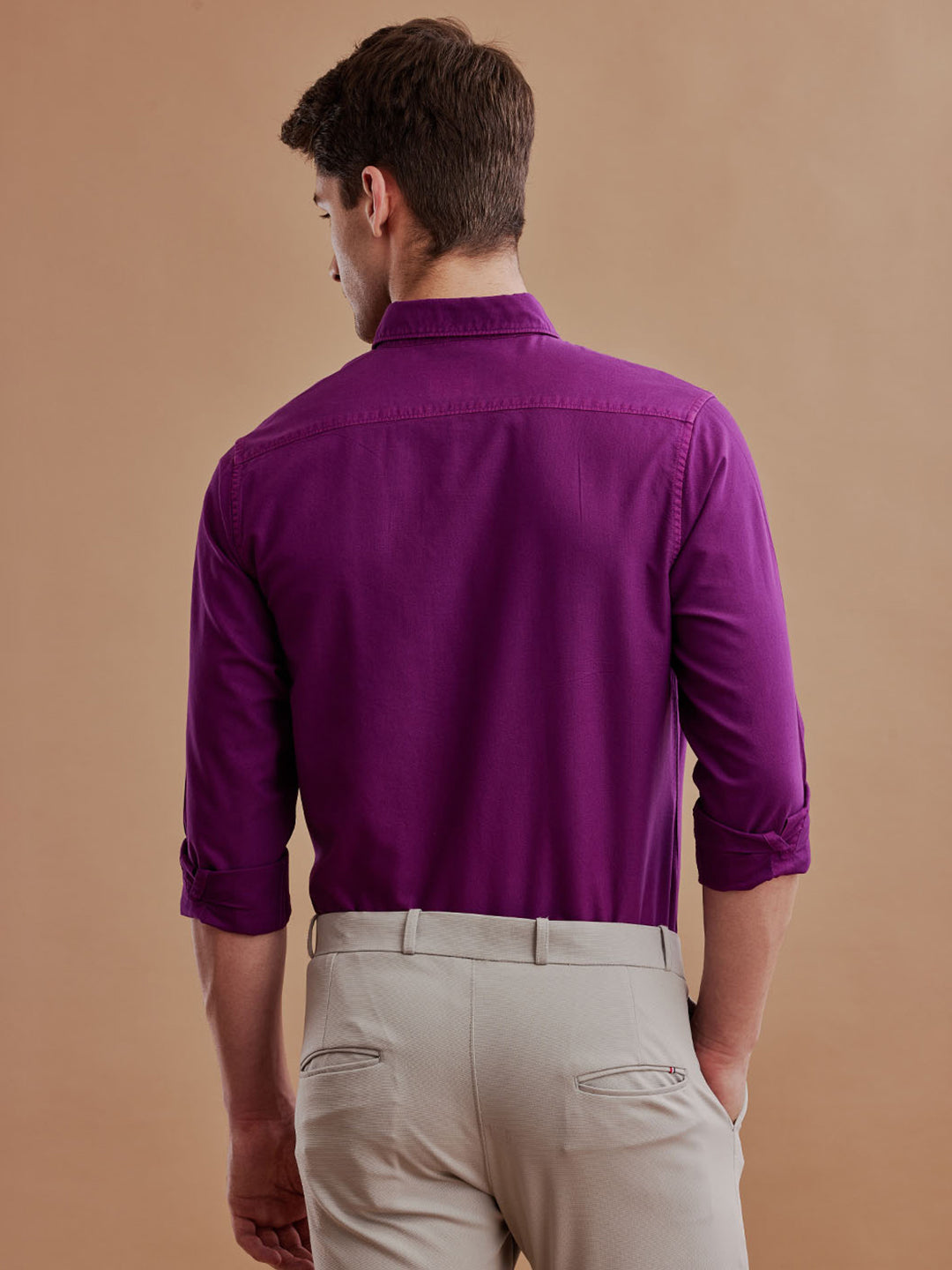 Buy Aldeno Men Oxford Magenta Casual Shirt (GIPAL)