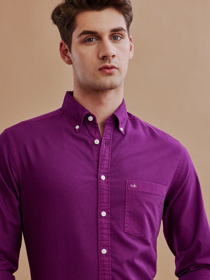 Aldeno Men Oxford Magenta Casual Shirt (GIPAL)