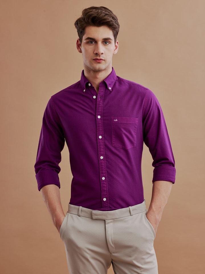 Aldeno Men Oxford Magenta Casual Shirt (GIPAL)