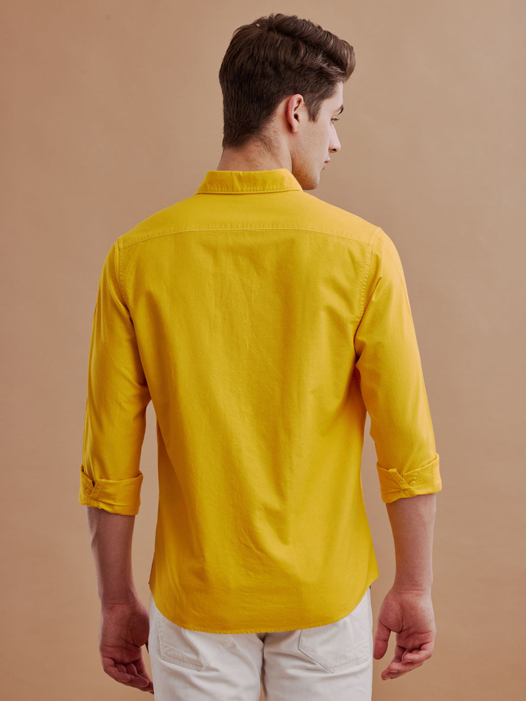 Buy Aldeno Men Oxford Yellow Casual Shirt (GOLDY)