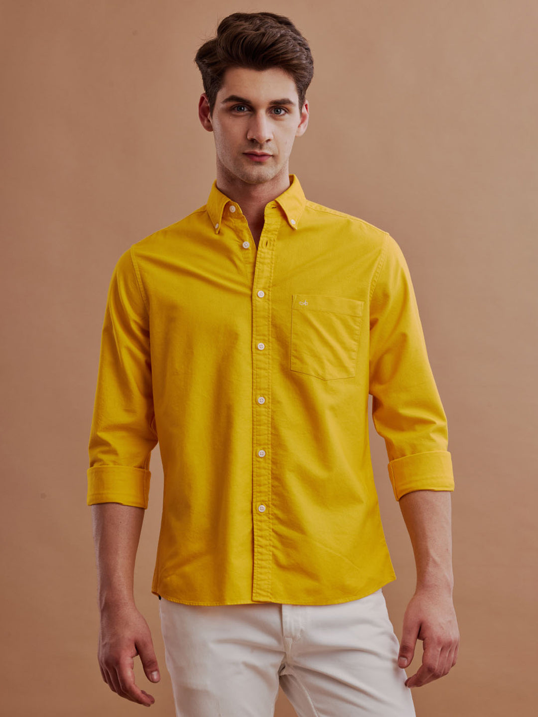 Aldeno Men Oxford Yellow Casual Shirt (GOLDY)