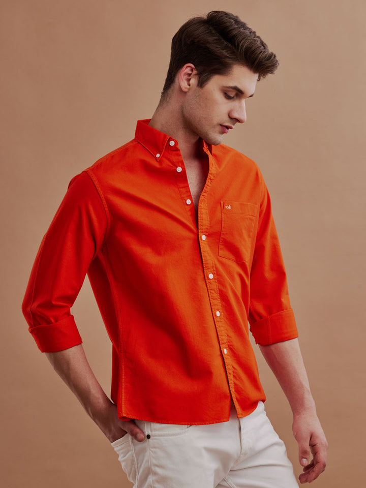 Aldeno Men Oxford Orange Casual Shirt (GESTO)
