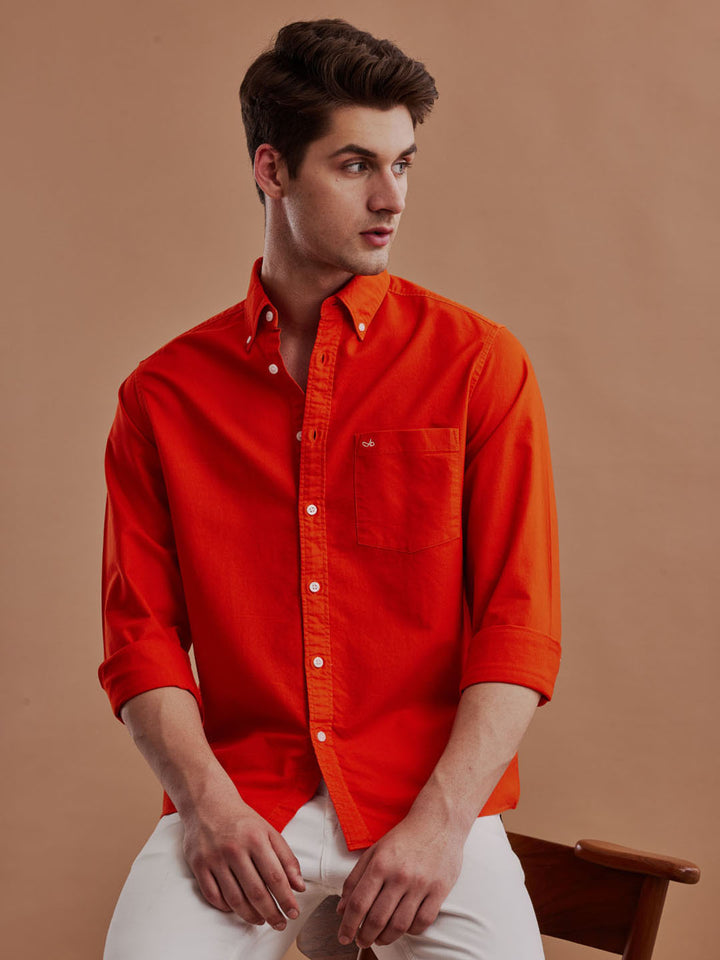 Aldeno Men Oxford Orange Casual Shirt (GESTO)