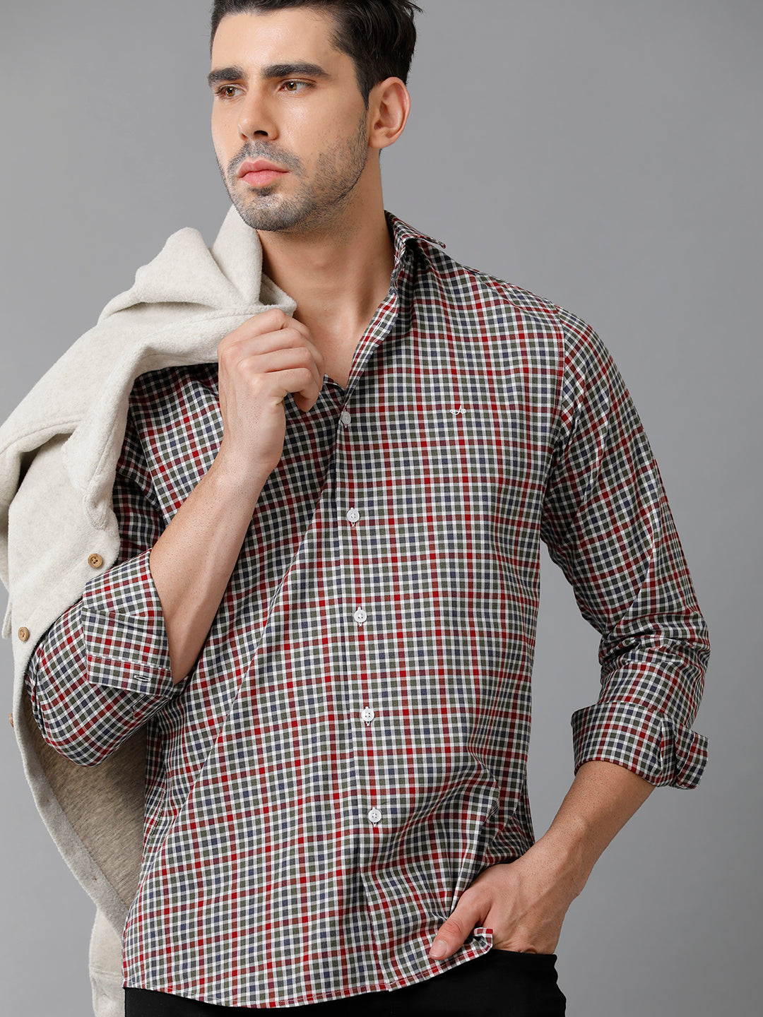 Aldeno Mens Multi Checks Casual Shirt (CLAIR)