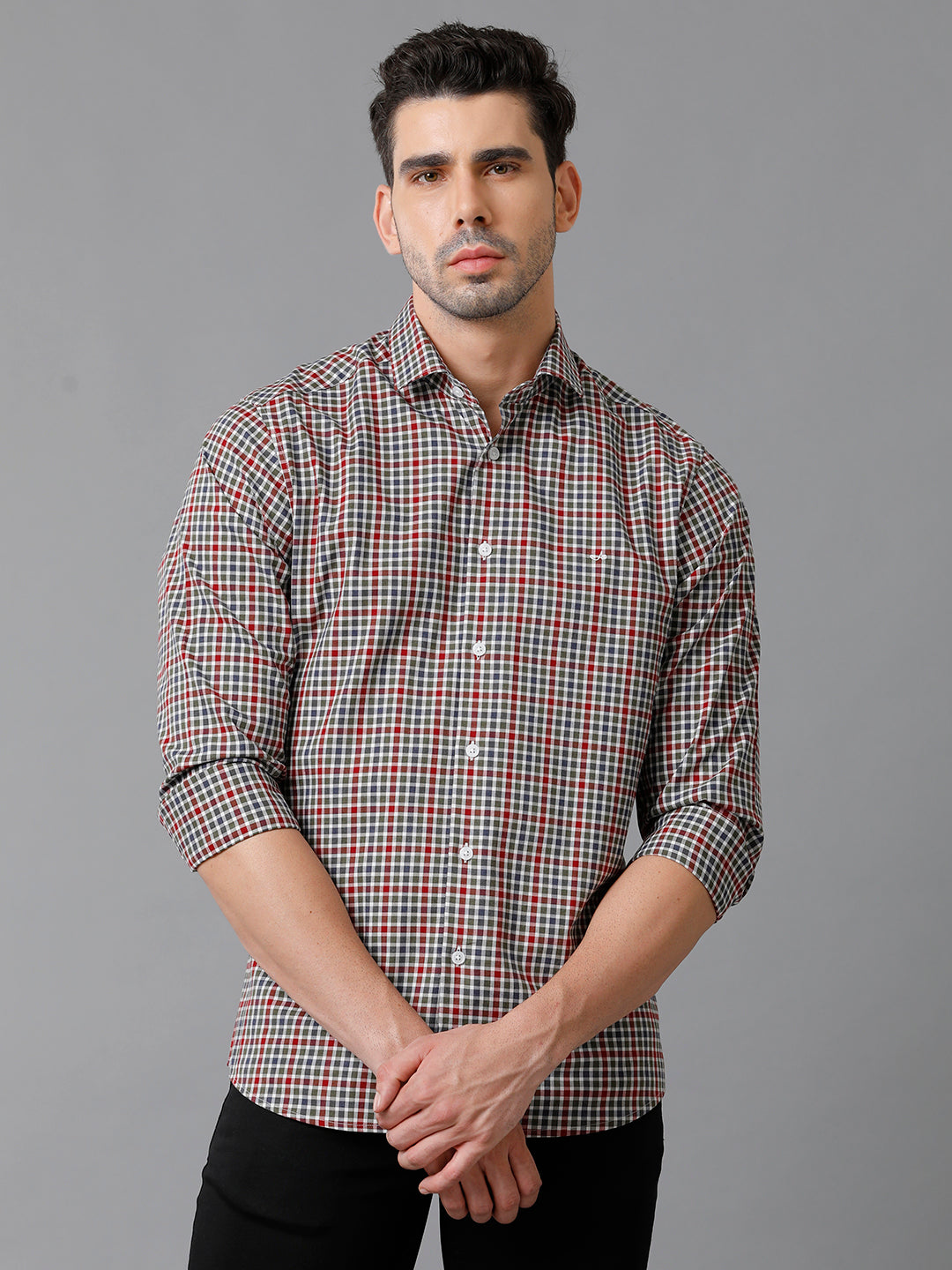 Aldeno Mens Multi Checks Casual Shirt (CLAIR)