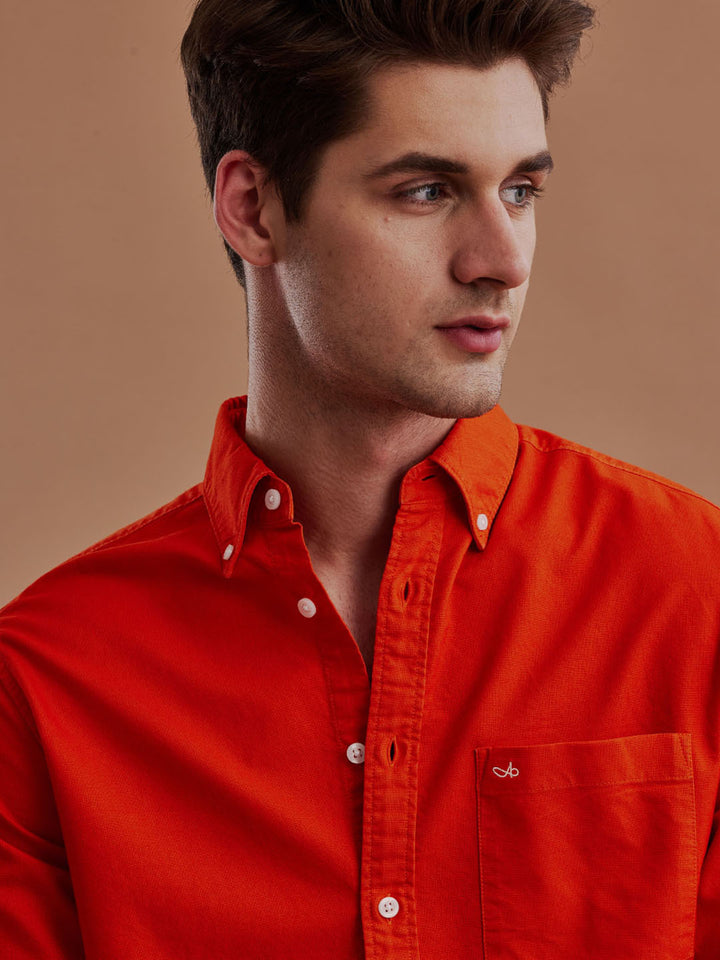 Aldeno Men Oxford Orange Casual Shirt (GESTO)