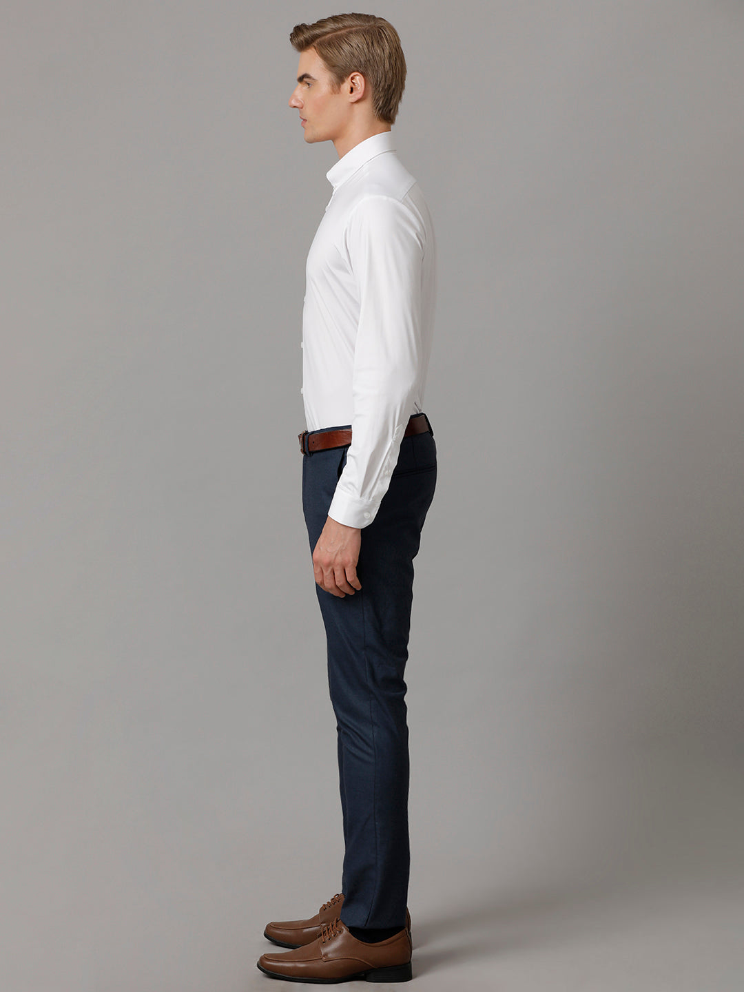 Aldeno Men Solid Formal White Shirt (NOLEN)