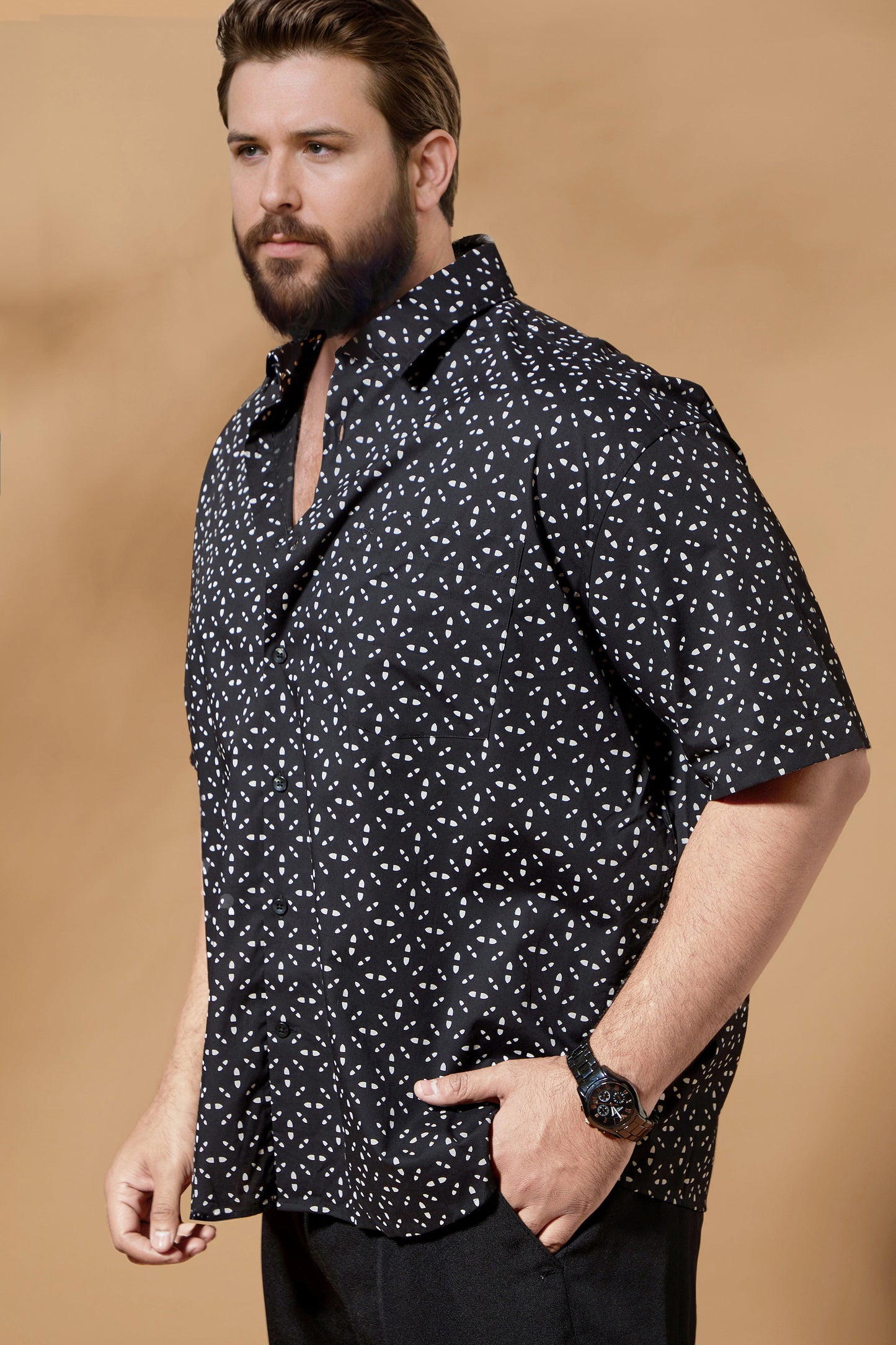 Aldeno Men Black Casual Shirt (PINIA)