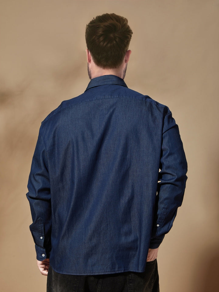 Aldeno Plus Men Navy Blue Casual Shirt (PODEN)