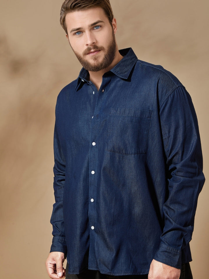 Aldeno Plus Men Navy Blue Casual Shirt (PODEN)