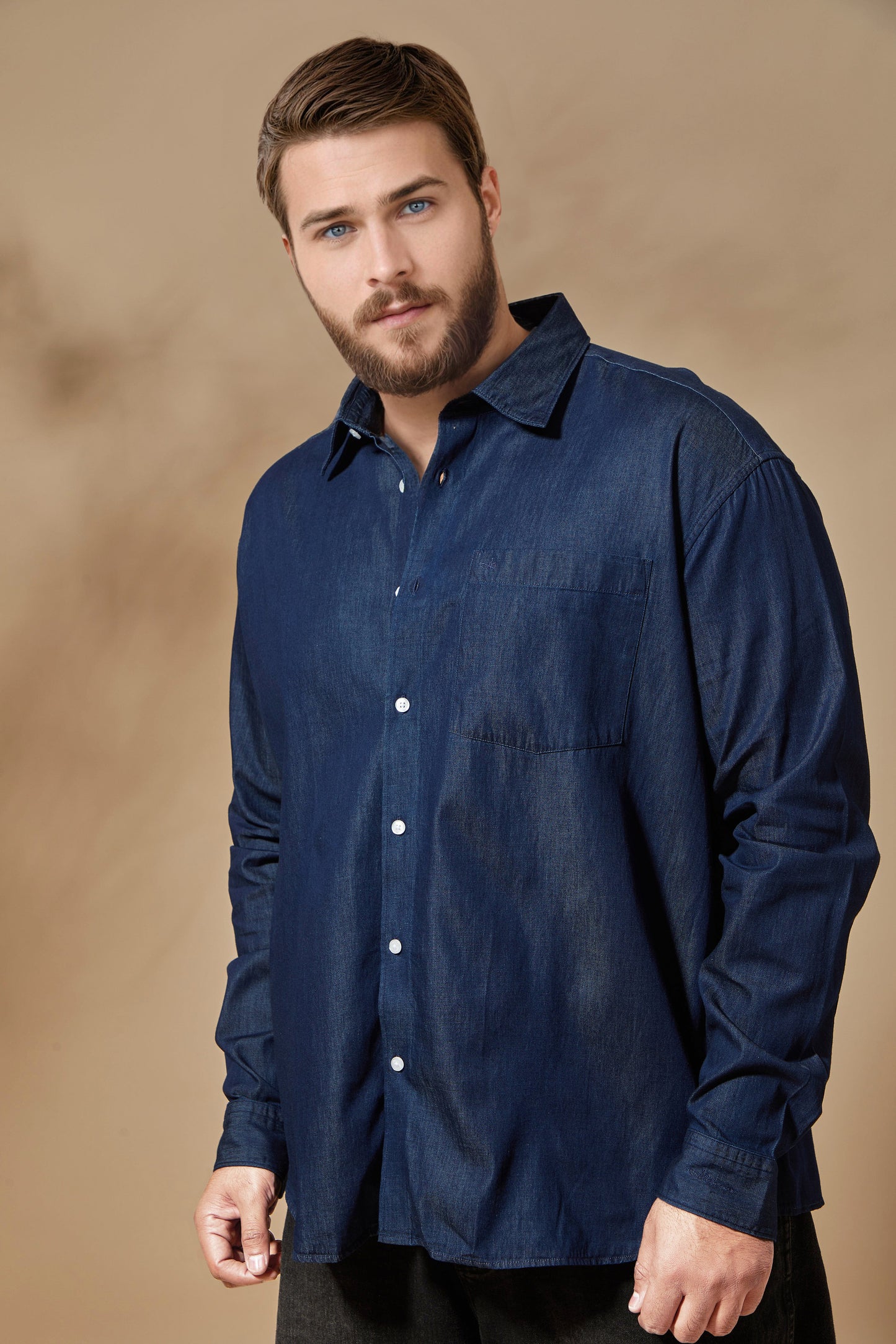 Aldeno Men Navy Blue Casual Shirt (PODEN)