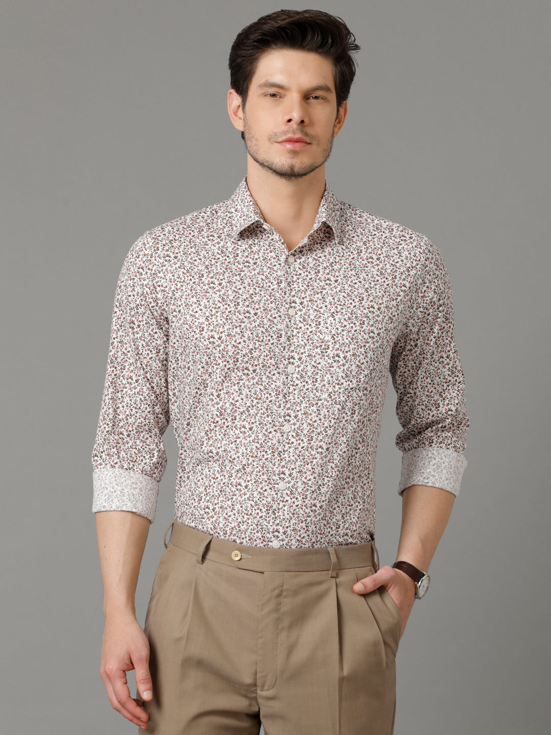 Aldeno Mens Regular Fit Floral Print Multi Casual Cotton Shirt (STIAN)