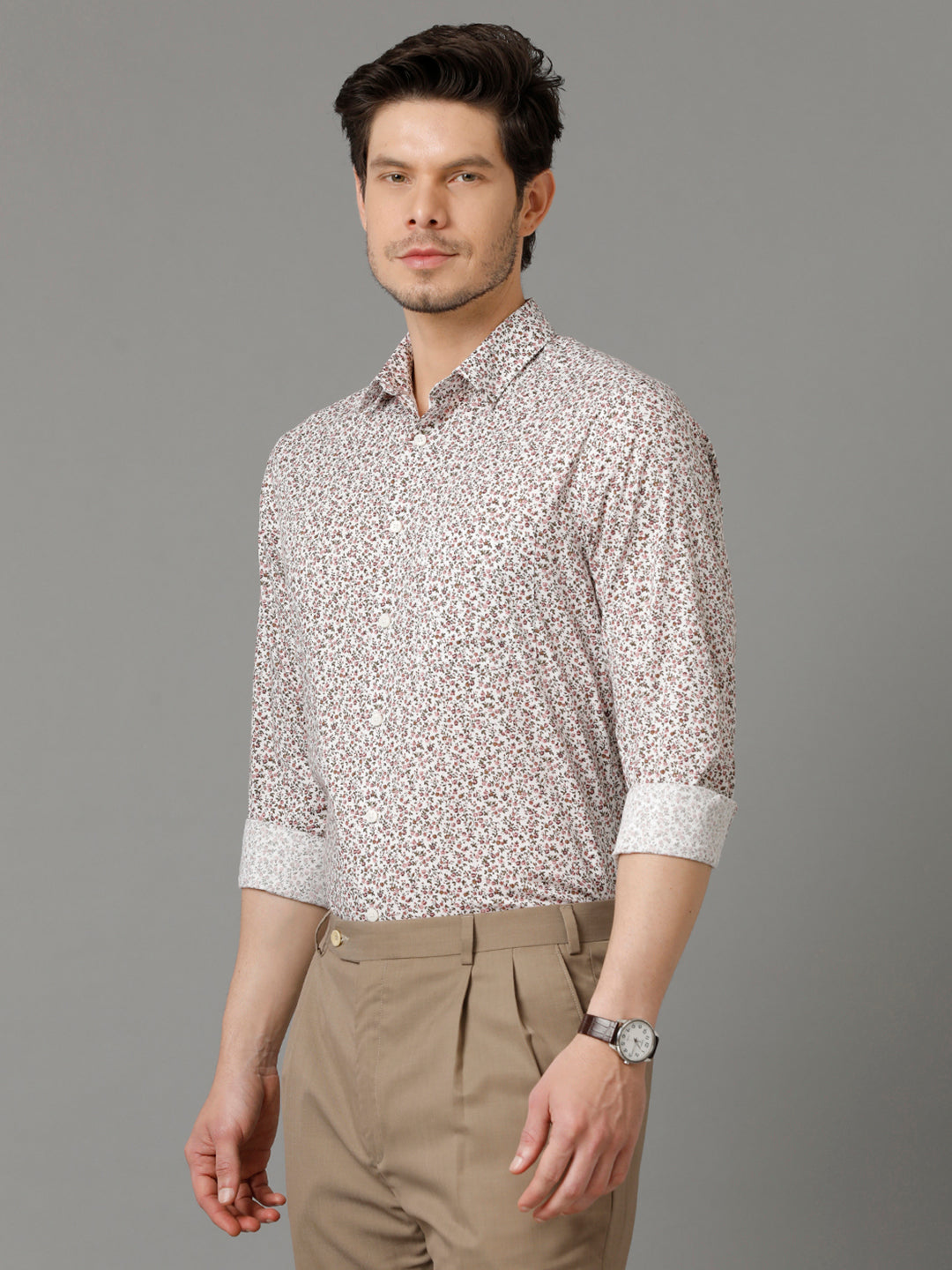 Aldeno Mens Regular Fit Floral Print Multi Casual Cotton Shirt (STIAN)