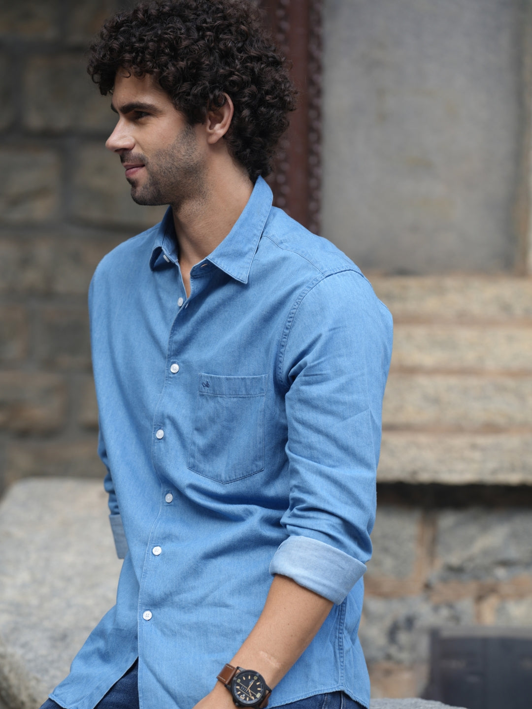 Aldeno Men Blue Casual Shirt (DOKE)