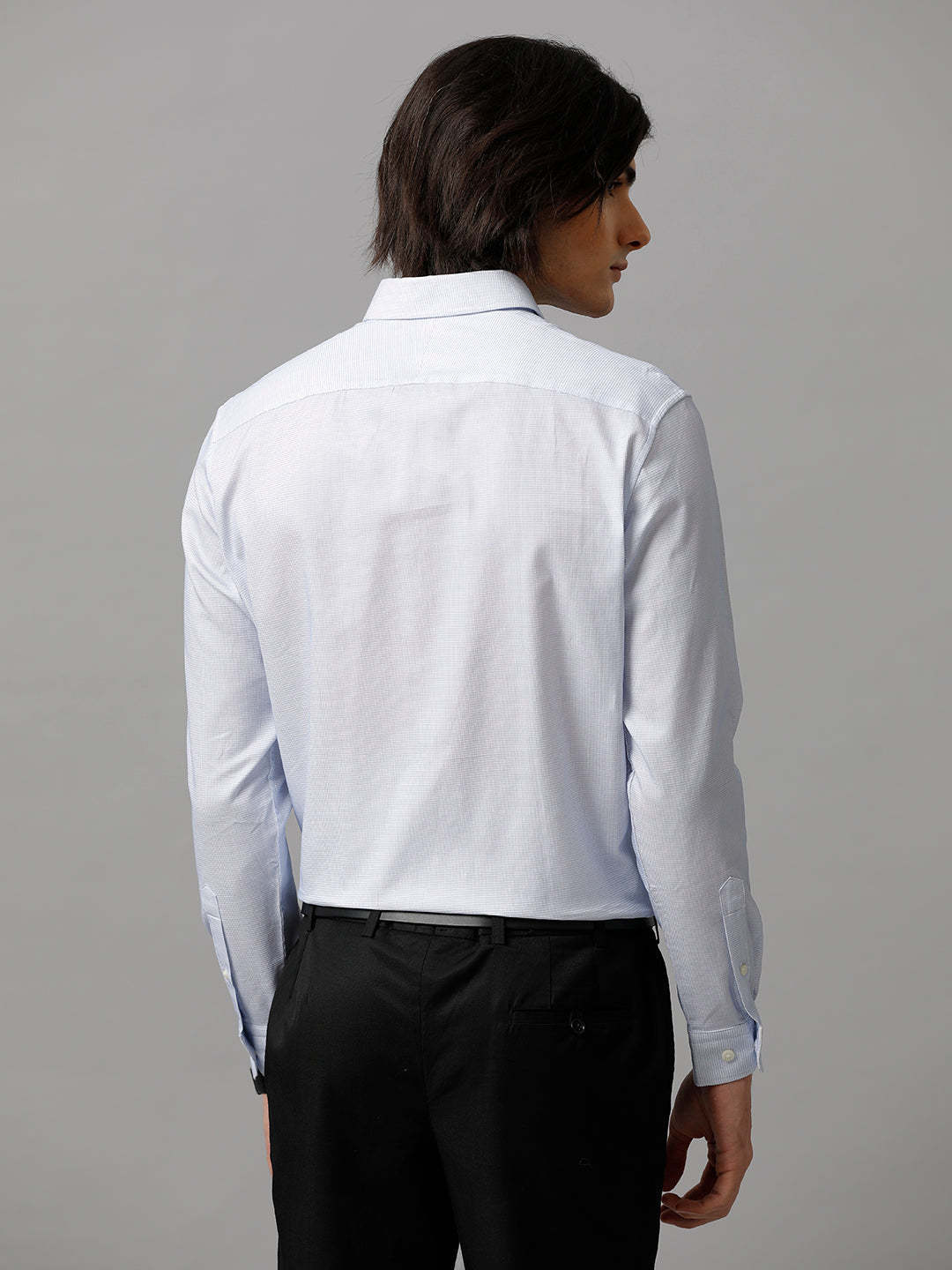 Aldeno Men Solid Formal Blue Shirt (DAREN)