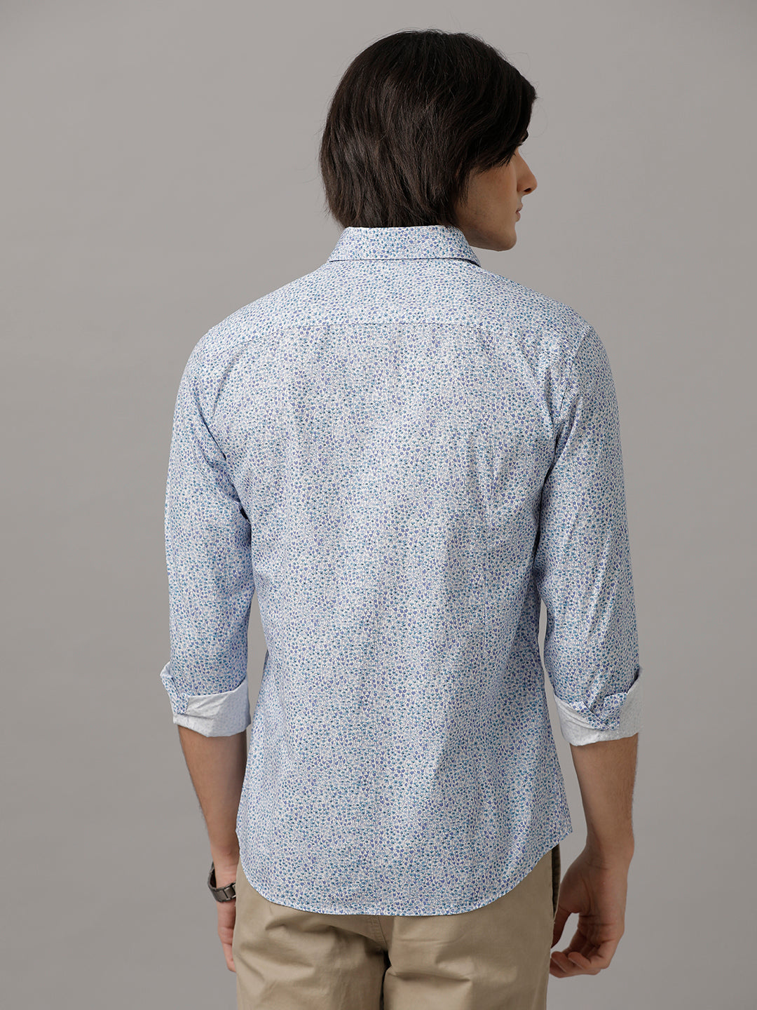 Aldeno Men Printed Casual Blue Shirt (DAVID)