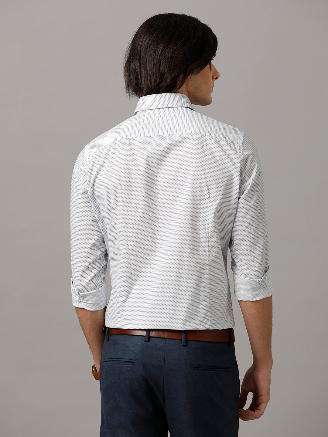 Aldeno Men Printed Formal White Shirt (REIGN)