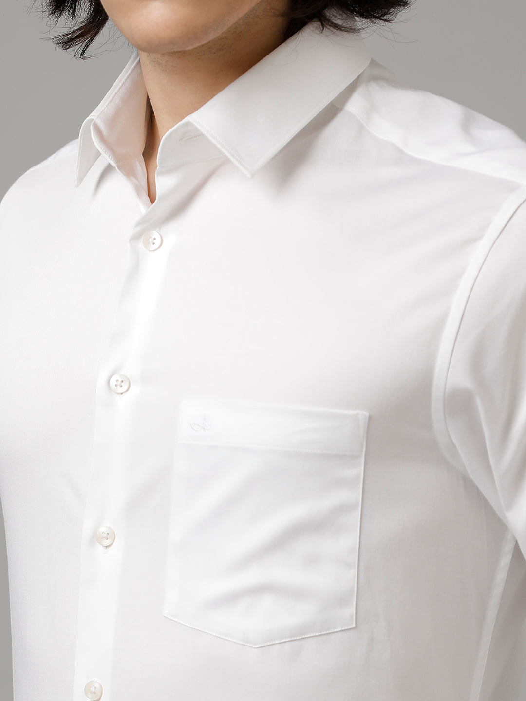 Aldeno Men Solid Formal White Shirt (SAFWT)